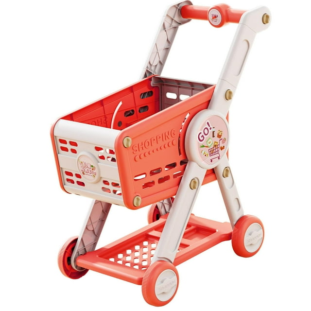 Carrito de compras de juguete, divertido juego de rol interactivo, juguetes educativos para niños, bebés, niñas, desarrollo de regalos de cumpleaños Rojo