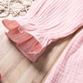 thumbnail image 6 of Canrulo Toddler Kids Baby Girls Solid Clothes Long Sleeve Dress Cotton Linen Dresses Pink 4-5 Years, 6 of 8