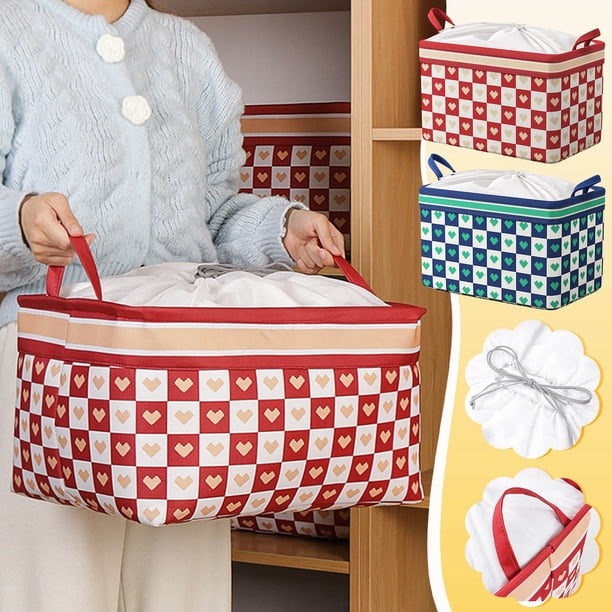 Bolsas plegables de gran capacidad con asas • Organizador de armario de 3 paquetes para mantas y edredones • Cajas gruesas de tela (13,8x9,8x7,9 pulgadas, 15,7x11,8x9,8 pulgadas, 17,3 x 13,4 x 9,8