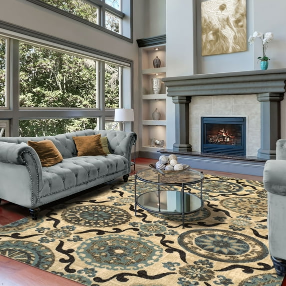 Abner Modern Indoor Area Rug by Blue Nile Nills - 4' x 6', Cream