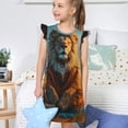 thumbnail image 4 of Vsdgher Prairie Méditant Lion pour Filles Chemises de Nuit Manches Courtes à Volants Robe de Nuit Pyjama pour Fête Pyjama-Grand, 4 of 6