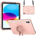 thumbnail image 2 of Dteck Shoulder Strap Case for iPad 10th Generation 10.9 inch 2022,iPad 11-inch (A16) 2025 Heavy Duty Rubber Case Butterfly Wings Kickstand with Pencil Holder Kids Girls Shockoroof Cover,Pink, 2 of 7