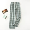 thumbnail image 4 of Womens Pants Spring Summer Checkered Pajama Pants Knitted Loose Home Trousers Linen Pants Women Light Green XL, 4 of 4