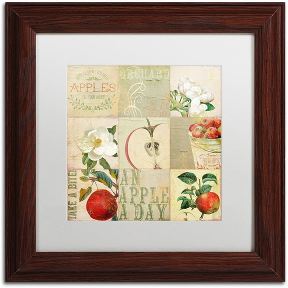 Trademark Fine Art "Apple Blossoms III" Canvas Art by Color Bakery White Matte, Wood Frame