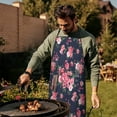 thumbnail image 4 of Pioneer Flower Floral Print Pattern Apron-Garden Aprons for Women with Pockets-Cotton Linen Waterproof Kitchen Cooking Gardening Aprons Adjustable for Kitchen,Cooking,BBQ and Salon 33x27 Inch, 4 of 7