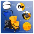 thumbnail image 6 of Mop Bucket with Wringer - 2 x 6.9 Gallon Janitorial Cart - Commercial Mop Bucket System with Wheels & Side Press Wringer - Cleaning Bucket for Home & Business, 6 of 9
