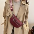 thumbnail image 4 of Riñonera Informal Retro para Mujer Bolso Al Aire Libre Con Múltiples Bolsillos Cuero PU (vino) Rojo, 4 of 9