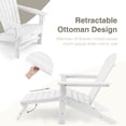thumbnail image 4 of Gymax Chaise Adirondack de Patio en HDPE Chaise Longue d'Extérieur avec Ottoman Rétractable Blanc, 4 of 7
