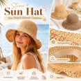 thumbnail image 4 of Straw Sun Hat for Women, Breathable Beach Hat with Colorful Accents, Foldable Wide Brim Hat for Summer Vacation, 4 of 9