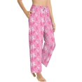 thumbnail image 2 of Xecao Breast Cancer Awareness (3) Women's Straight Lounge Pajama Pants: The Epitome of Relaxed Sleepwear, 2 of 9