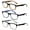 Brown Blue Grey, variant on 3 Pairs of Comforable Rectangular Reading Glasses - Spring hinge men women clear lens readers +2.50