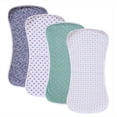 thumbnail image 1 of 4 Packs Ultra-Soft Cotton Burping Clothes - Large, Absorbent, Waterproof Baby Burp Cloths In Cute Unisex Designs, 1 of 4