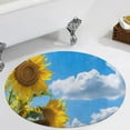 thumbnail image 4 of Sunflower Washable Round Rug -Circle Area Rugs for Nursery Bedroom, Vintage Non Slip Non Shedding Low Pile Carpet for Living Room Coffee Table Entryway, 4 of 7