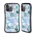 thumbnail image 1 of Head Case Designs Officially Licensed Micklyn Le Feuvre Marble Patterns Ice Blue And Jade Stone And Hexagon Tiles Hybrid Case Compatible with Apple iPhone 14 Pro, 1 of 7