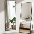 thumbnail image 3 of QUIOCOZY Full Length Mirror with Stand, 64"x21" Floor Mirror, Wall Mounted Body Mirror for Bedroom, Living Room, Black, 3 of 8
