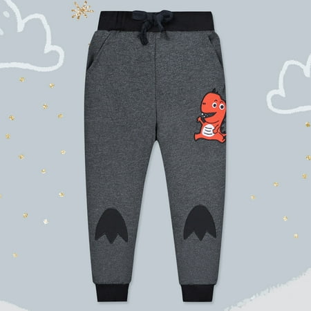 

Bjutir Toddler Boy Girl Pants Cartoon Dinosaur Print Pattern Sweatpants Cotton Drawstring Elastic Waist Sport Jogger Pants With Pocket Fall Winter Outdoor Children Clothes For 7 Years