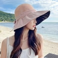 thumbnail image 5 of Women's UV Sun Protection Breathable Wide Brim Bowknot Bucket Hat Sun Hat Beach Hats for Party Outdoor - Pink, 5 of 5