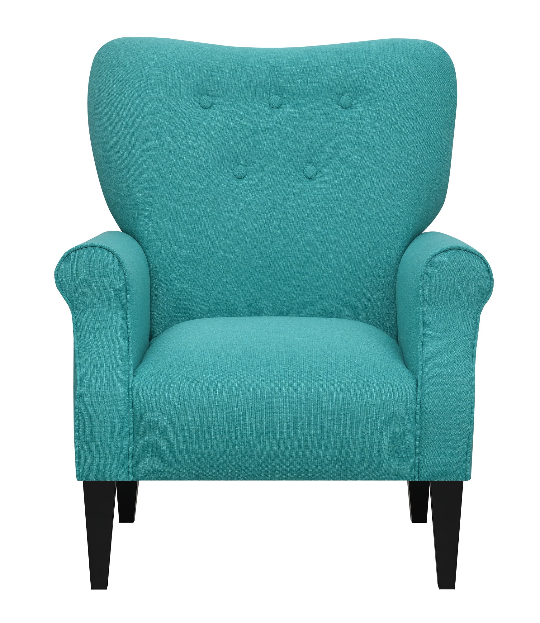Wallace & Bay Kelley Aqua Accent Chair with Button Tufting And Roll