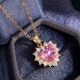 thumbnail image 2 of Solid Pink Diamond Heart Shaped Cubic Zirconia Necklace, 2 of 5