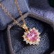 thumbnail image 2 of Collar de circonita cúbica en forma de corazón de diamante rosa sólido TUNC Sencillez, 2 of 5