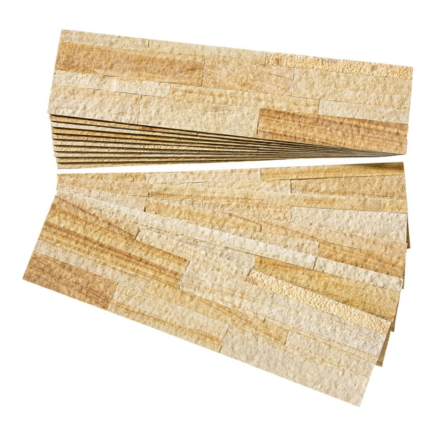 Aspect Peel and Stick Stone Overlay Kitchen Backsplash - Golden Sandstone(Approx. 15 sq ft Kit)
