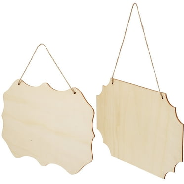 DIY Wood Sign Plaques Wooden Blank Hanging Tag Wall Art Ornament Halloween Decor Board 2 Pcs