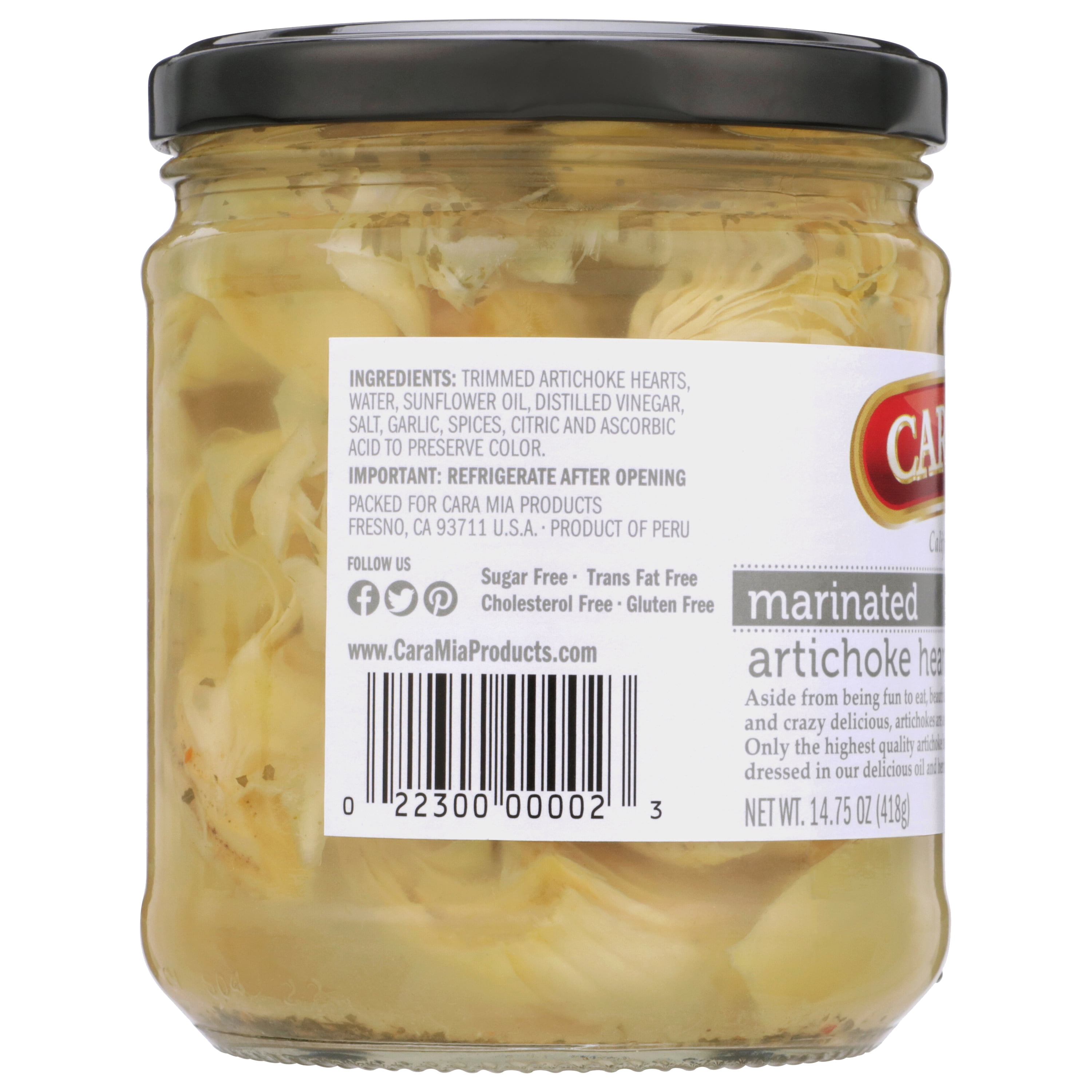 (3 pack) Cara Mia Marinated Artichokes in Oil and Spices, 14.75 oz Glass Jar