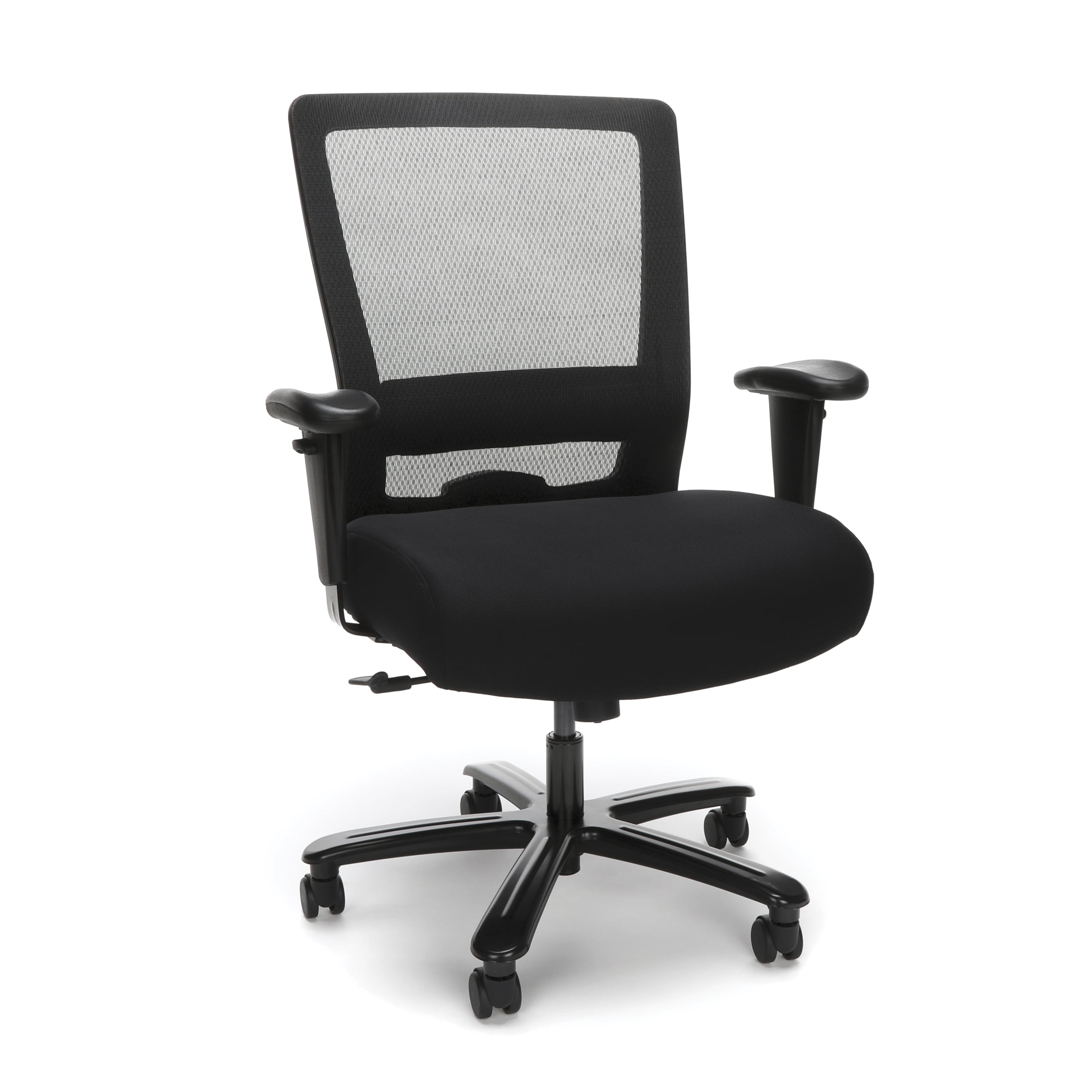 OFM ESS Collection Big and Tall Swivel Mesh Office Chair with Arms Black