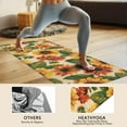 thumbnail image 4 of Beige Red Sunflower Pattern Hot Yoga Mat Towel Non Slip for Hot Yoga - Quick-Drying Yoga Mat Cover with 4 Corner Pockets with Travel Bag - Hot Yoga Towel Non Slip 74"x26", 4 of 6