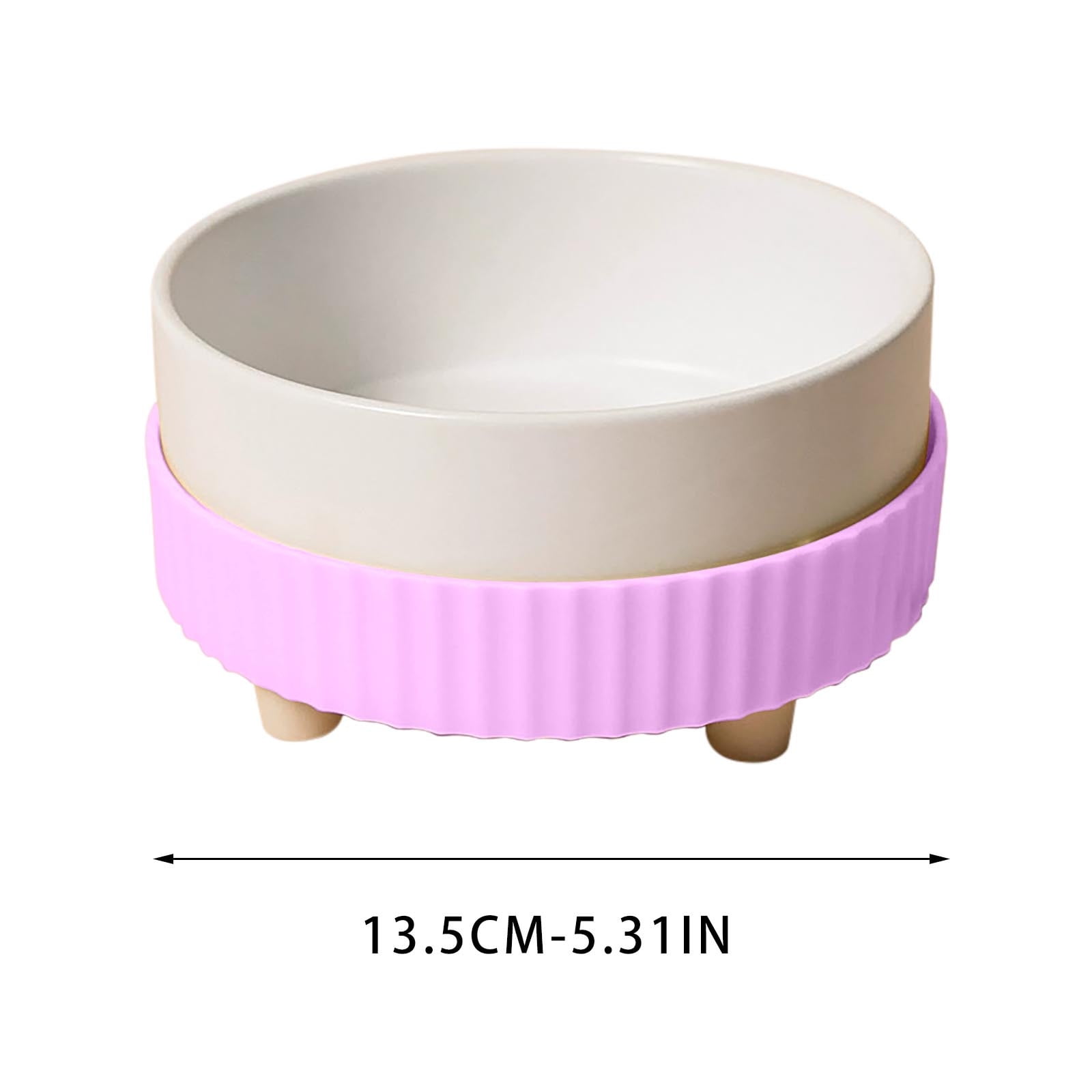 Specollect 1 Pcs Ceramic Heated Pet Bowl with Constant Temperature, Elevated Feeding Dish for Cats and Dogs, Winter Warm Water and Food Bowl, Cervical Spine Protection
