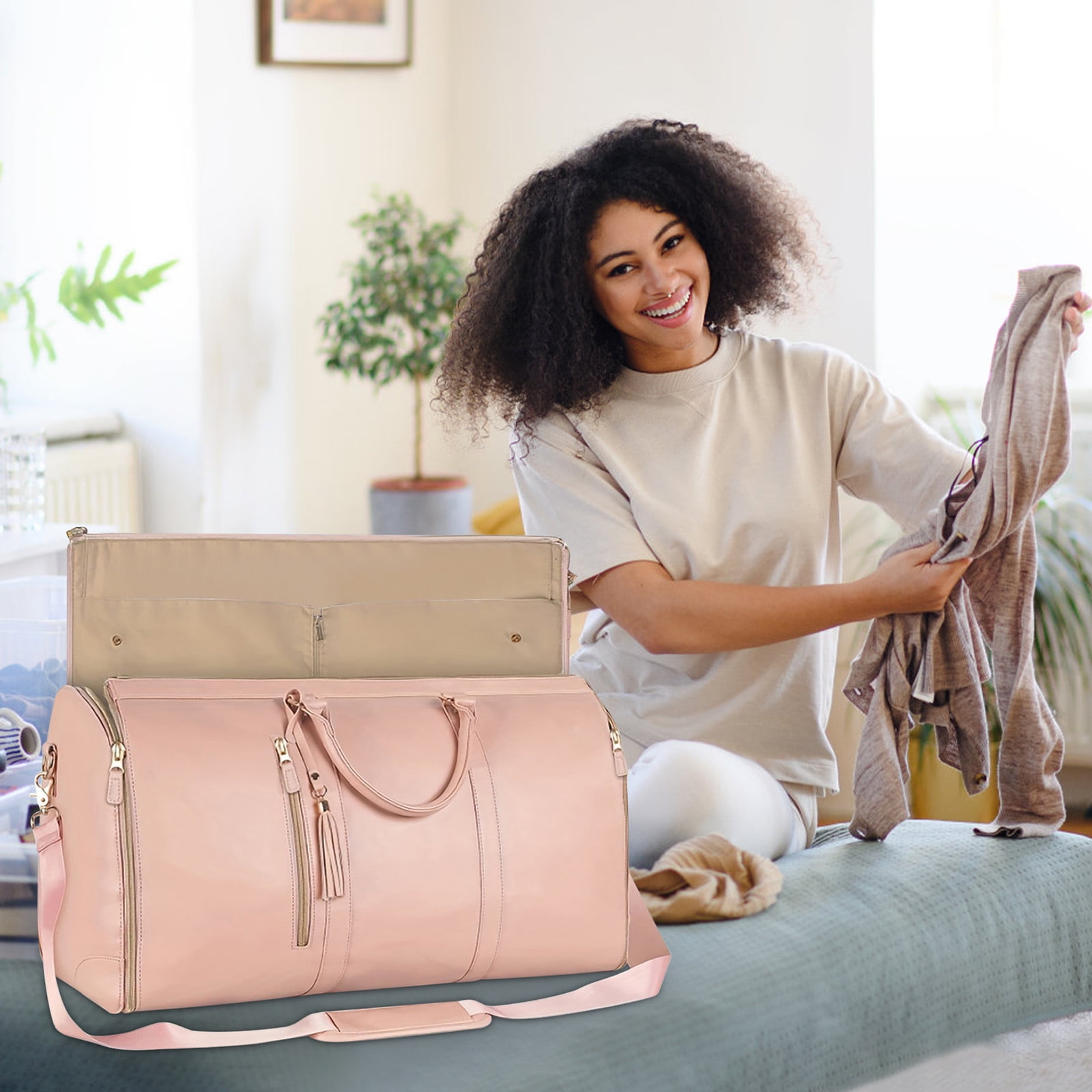 Overnight Bags for Women,Large Travel Portable Folding Womens