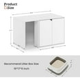thumbnail image 3 of 31.3"x19.7" x 17.7" Minimalist Litter Box Enclosed, Engineered Wood Cat Litter Enclosure Furniture, Hidden Cat Litterbox Furniture for Bedroom, Living Room, White, 3 of 14