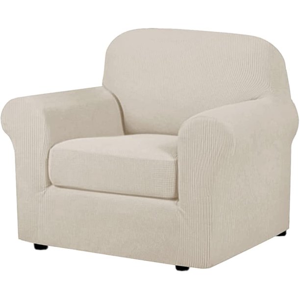 Fundas de sofá elásticas para cojines, fundas de sofá para fundas de muebles de estar (funda de base más fundas de cojines de asiento) cuentan con tela jacquard más gruesa mejoradaIsland FossiSmall