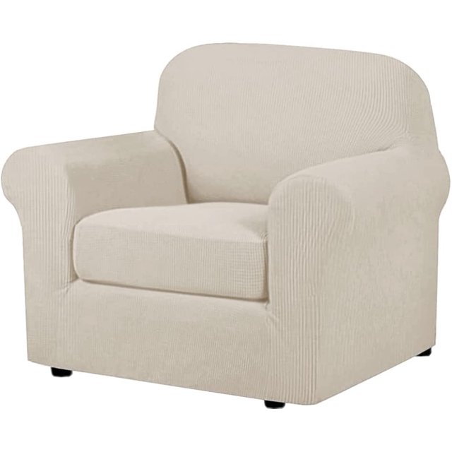 Fundas de sofá elásticas para cojines, fundas de sofá para fundas de muebles de estar (funda de base más fundas de cojines de asiento) cuentan con tela jacquard más gruesa mejoradaIsland FossiSmall