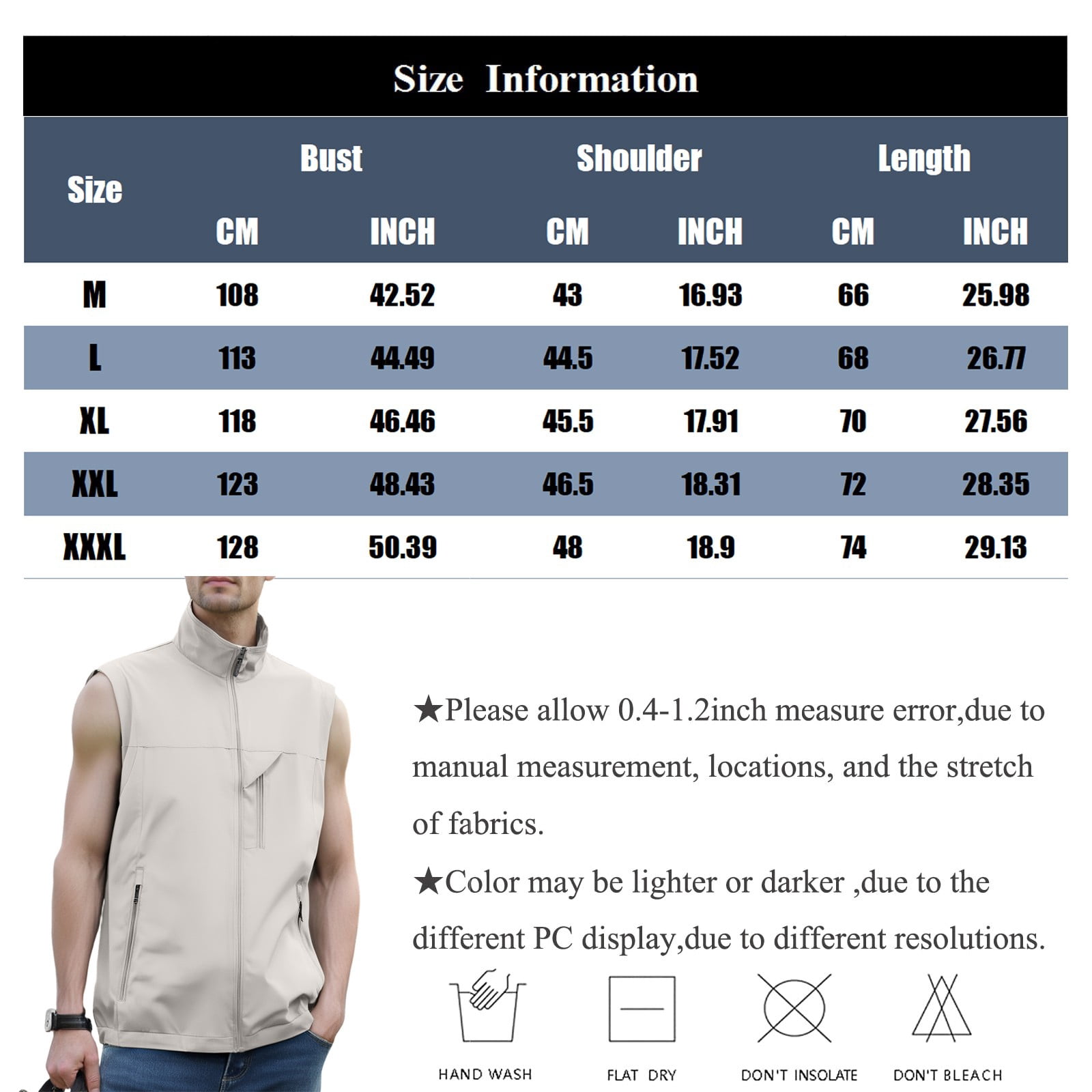 Men's Windproof Lightweight Golf Vest Softshell Sleeveless Jacket with Pockets for Running Hiking Sports Spring Fall,Black,L