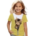 thumbnail image 3 of WOYY Girls Cute Cat Graphic Tee Casual Short Sleeve Crew Neck T-Shirt for Kids, Sizes 3-13, 3 of 3