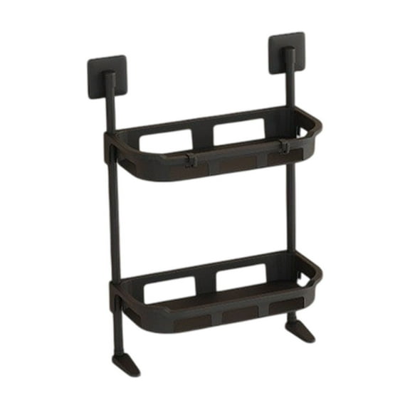 Shower Caddy Hanging, Bathroom Shower Organizer, Shower Rack with Hooks for Razor/Sponge, Pratical Home Tool (Black)