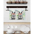 thumbnail image 3 of Easter Bunny Kitchen Dish Towels for Drying Dishes Set of 2, Spring Flowers Green Leaves Pastoral Plants Waffle Weave Microfiber Hand Tea Bathroom Towels Quick Dry & Absorbent Towel 15.7x23.6, 3 of 7