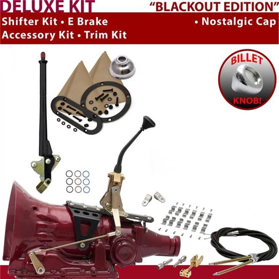 American Shifter 4L60 Shifter Kit Black 8 in. E Brake Cable Clamp Clevis Trim Kit for ED705