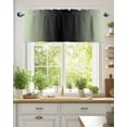 thumbnail image 2 of Ombre Abstract Valances for Windows Gradient Light Green and Black Valance Rod Pocket Light Filtering Short Window Treatments Curtains for Kitchen Bathroom Living Room Bedroom, 1 Panel, 54 x 18 Inch, 2 of 7