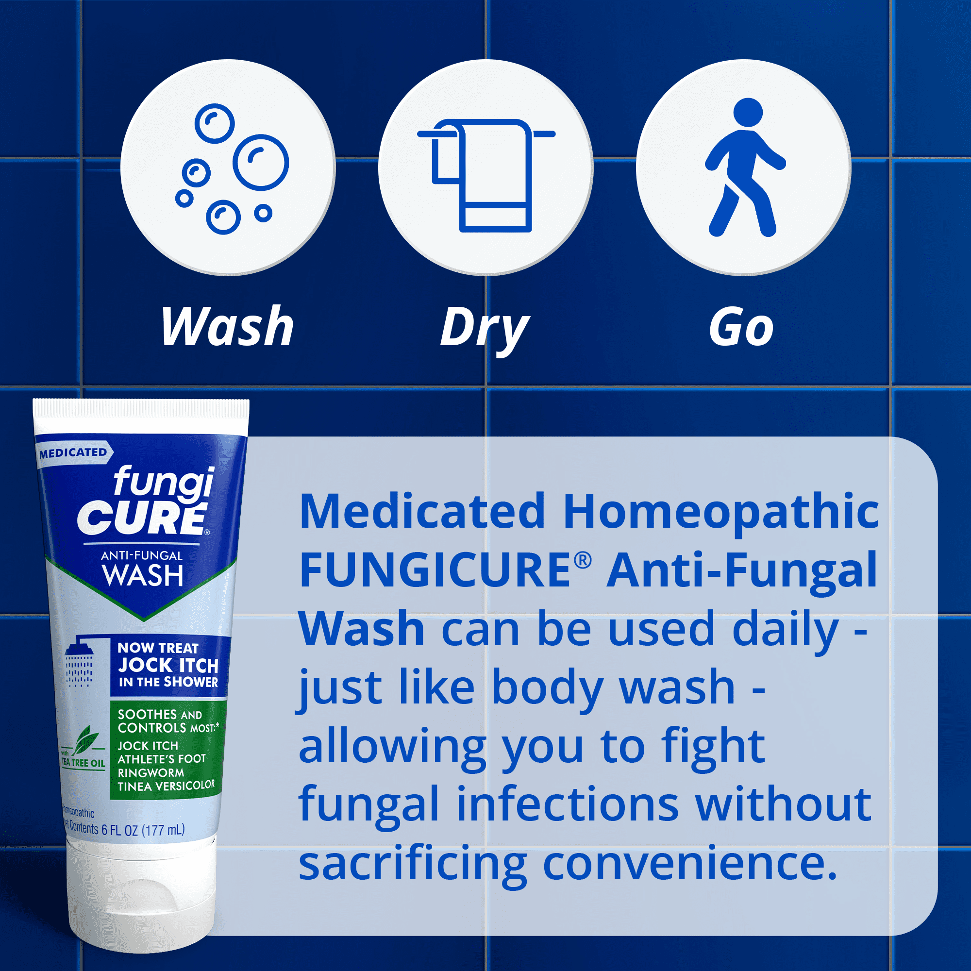 FUNGICURE Medicated Anti-Fungal Jock Itch Liquid Body Wash, 6 oz, 1 Pack