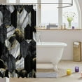 thumbnail image 3 of Ombre Black Marble Fabric Shower Curtain Hexagon Honeycomb Marbling Black and Grey with Modern Golden Glitter 72"Wx72"L Add a Luxurious and Contemporary Touch to Your Bathroom Decor, 3 of 6