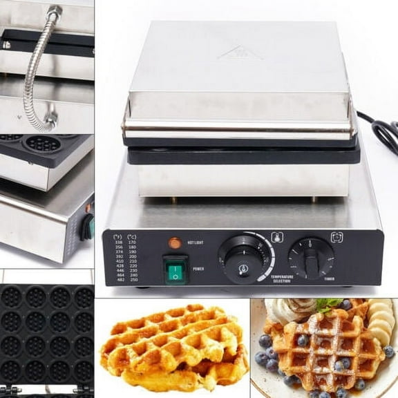 Electric Mini Belgian Waffle Maker Nonstick 16-Grid Round Waffle Baking Machine