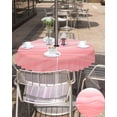 thumbnail image 5 of Outdoor Round Tablecloth with Umbrella Hole and Zipper, Pink Ombre Water Ripple Waterproof Table Cover Farmhouse Stripes Washable Patio Tablecloths for Party/Garden/Picnic, 60 inch, 5 of 6