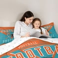 thumbnail image 5 of Homewish Football Game Lover Bedding Comforter Set,Rugby Sport Theme Twin Comforter Sets,Orange Cyan Bedding Set For Kids,Super Cozy Room Decor Reversible,2pcs, 5 of 8