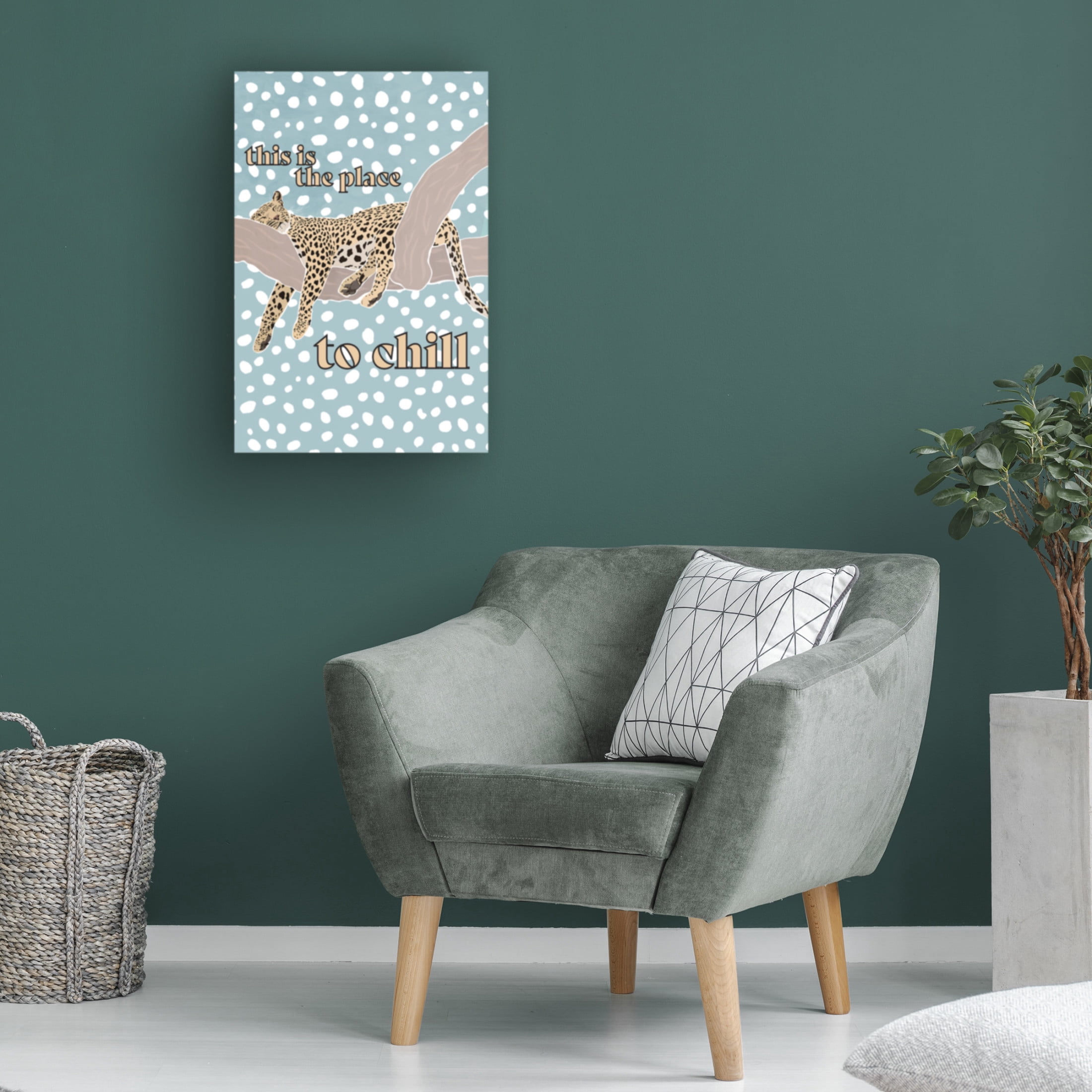 Trademark Fine Art Sarah Manovski This Is the Place To Chill Leopard Kids Print Canvas Wall Art