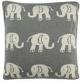 thumbnail image 3 of SAFAVIEH Elliot Knit Elephant Patterns Pillow, 20" x 20", Light Grey/Natural, 3 of 3