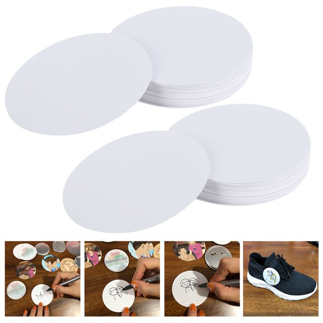 Blank Photo Paper, 100Pcs Blank Badge Paper Badge Printer Paper For Home For School 58mm,56mm,75mm