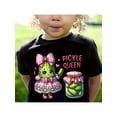 thumbnail image 1 of 100% Cotton Girls' T-Shirt with Cute Pickle Queen Graphic Print - Casual, Loose Fit, Short Sleeve Summer Top for Youngsters, Machine Washable, Black, Tween Girl Clothes, 1 of 7