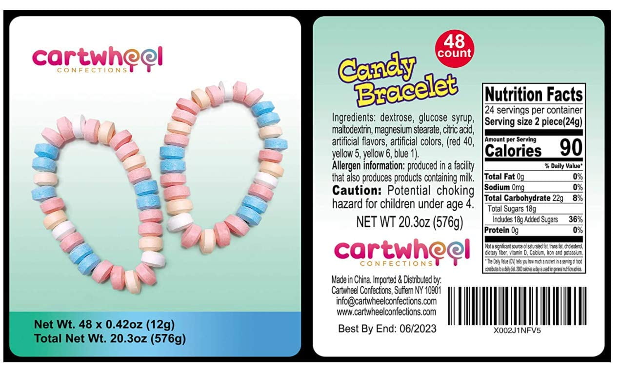 LOVE BEADS CANDY BRACELET, Packaged Candy